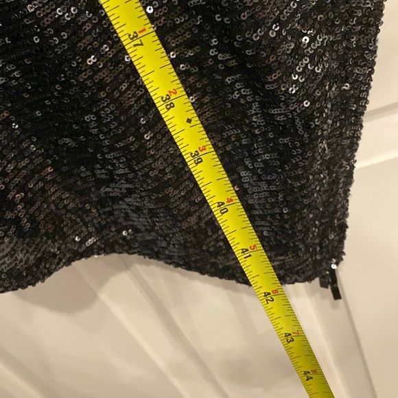 FREE PEOPLE - NWT - dress: black sequin l/s midi w adj. asymmetric skirt - L - Picture 8 of 16